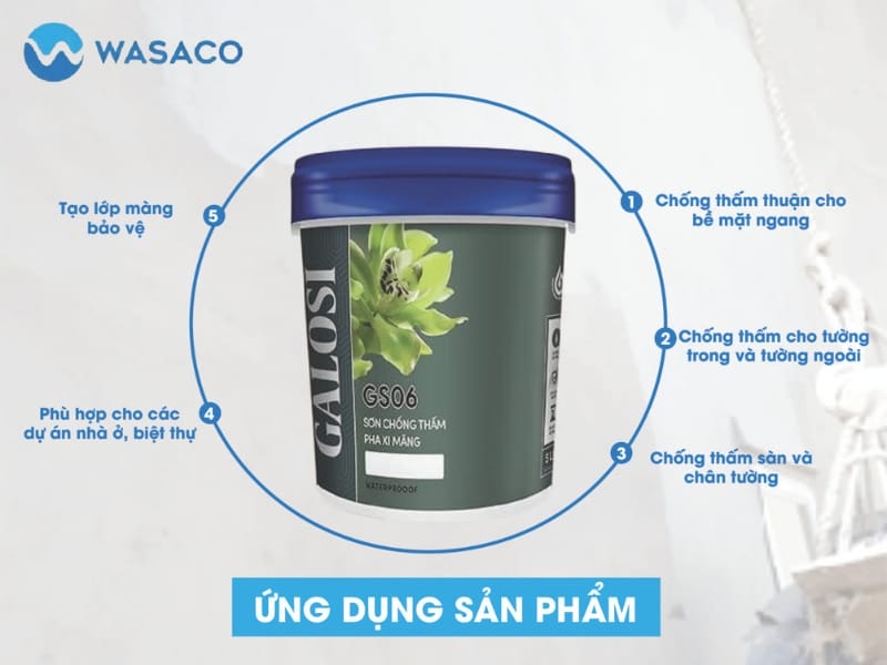 Ứng dụng sơn chống thấm Galosi GS06
