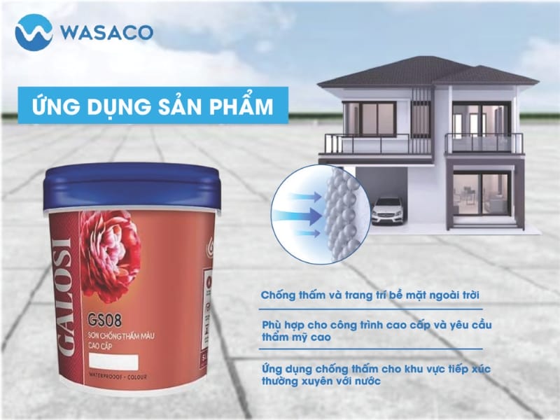 Ứng dụng sơn chống thấm cao cấp GALOSI GS08