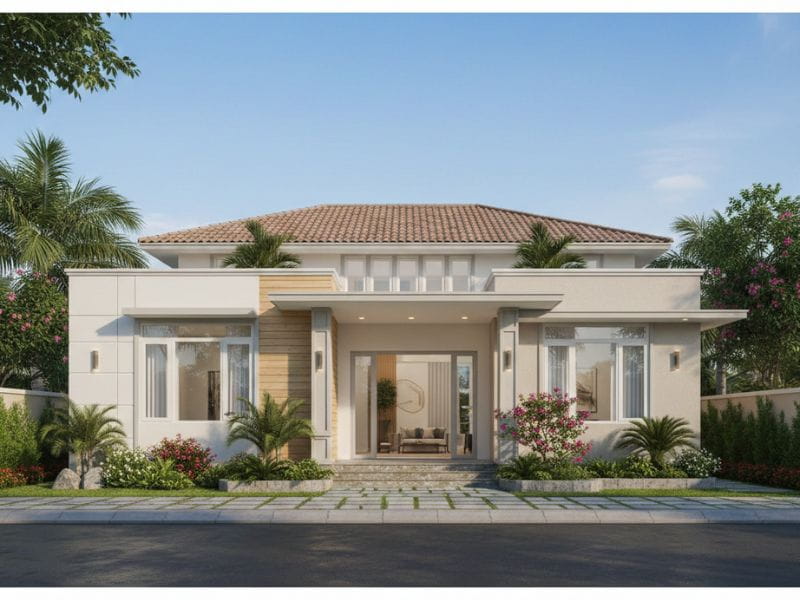 Cách chọn màu sơn mặt tiền nhà cấp 4 đẹp