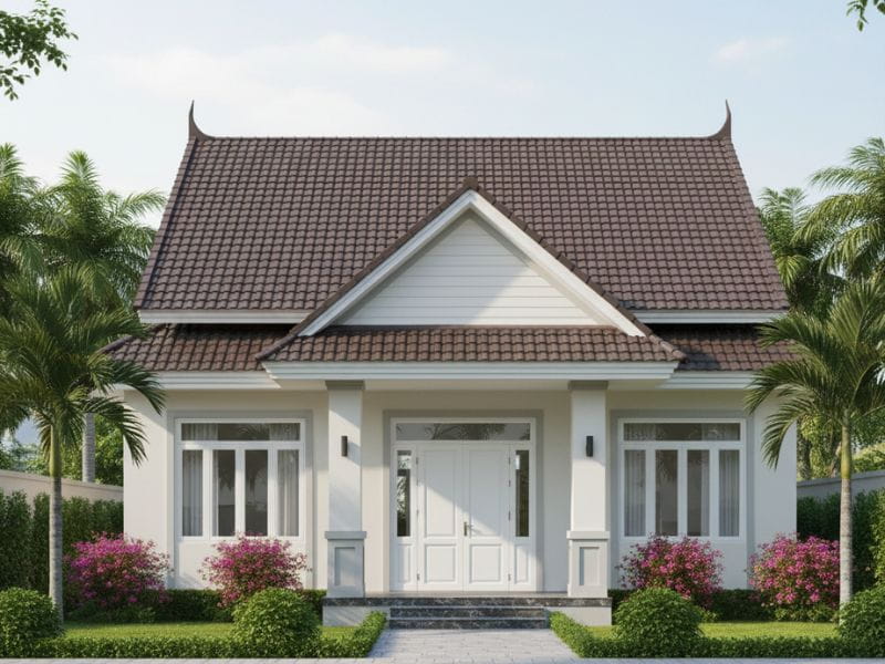 Cách chọn màu sơn mặt tiền nhà cấp 4 đẹp