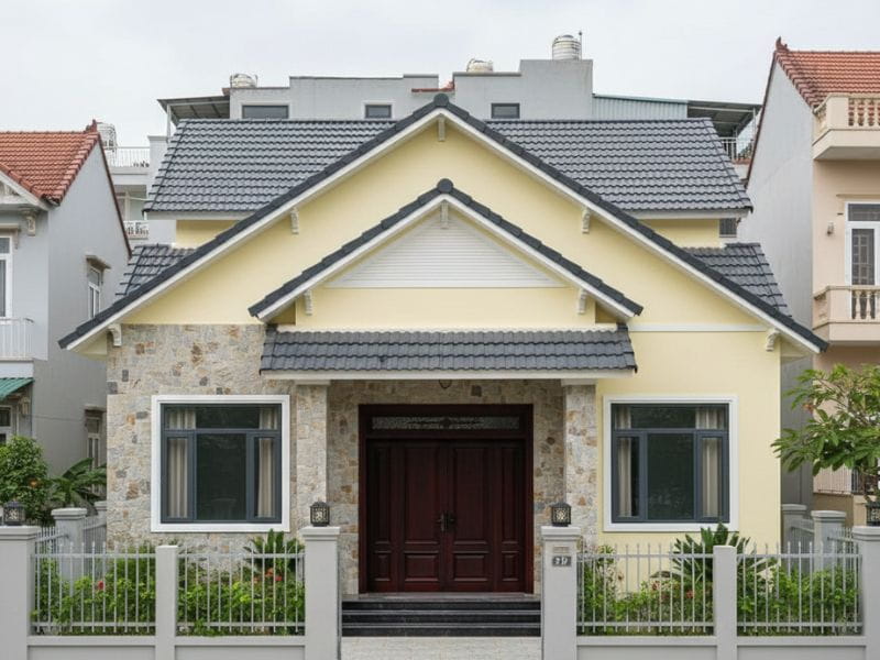 Cách chọn màu sơn mặt tiền nhà cấp 4 đẹp