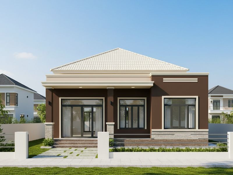 Cách chọn màu sơn mặt tiền nhà cấp 4 đẹp