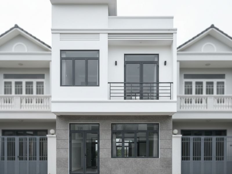 Phối màu sơn mặt tiền nhà ống 2 tầng