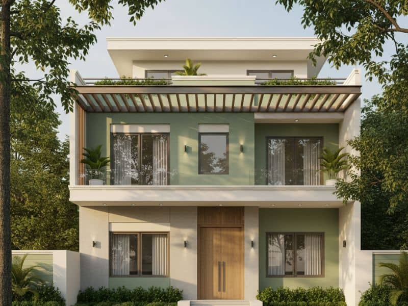 Sơn nhà màu xanh ngọc bích