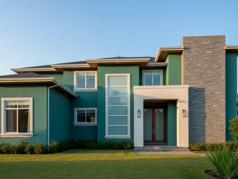 Sơn nhà màu xanh ngọc bích