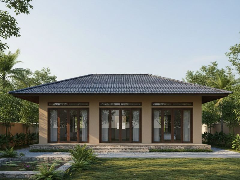 phối màu sơn nhà cấp 4 mái Nhật