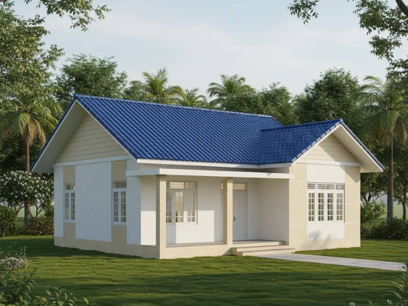 phối màu sơn nhà cấp 4 mái Nhật