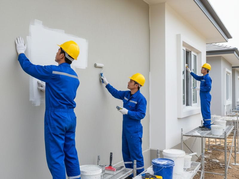 thi công sơn nhà