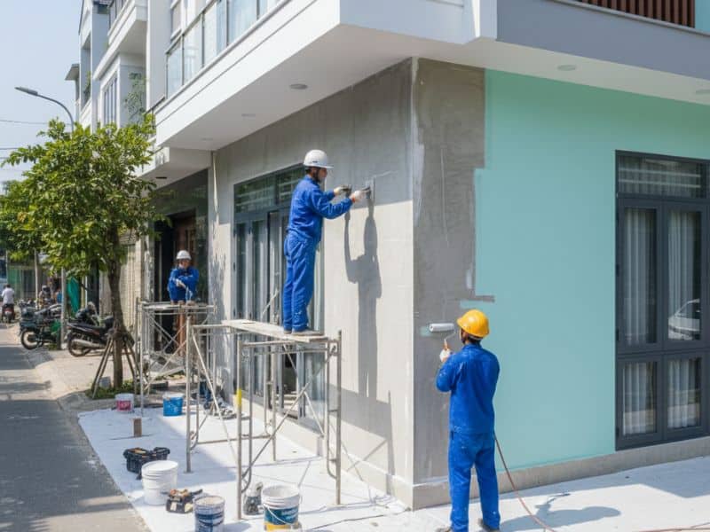 thi công sơn nhà