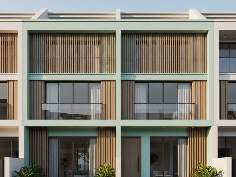 Các mẫu nhà sơn màu xanh đẹp