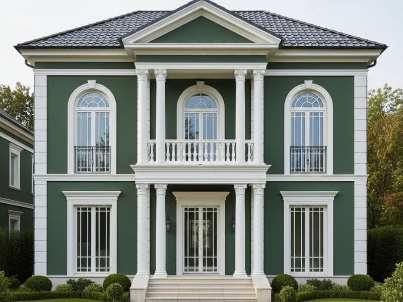 Các mẫu nhà sơn màu xanh đẹp
