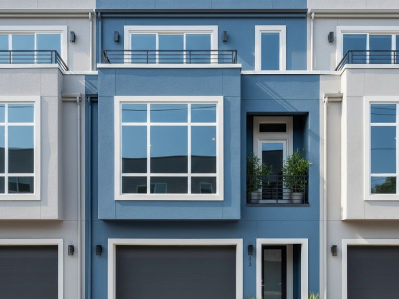 Các mẫu nhà sơn màu xanh đẹp