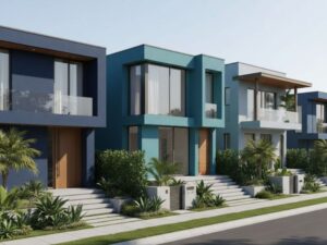 Các mẫu nhà sơn màu xanh đẹp