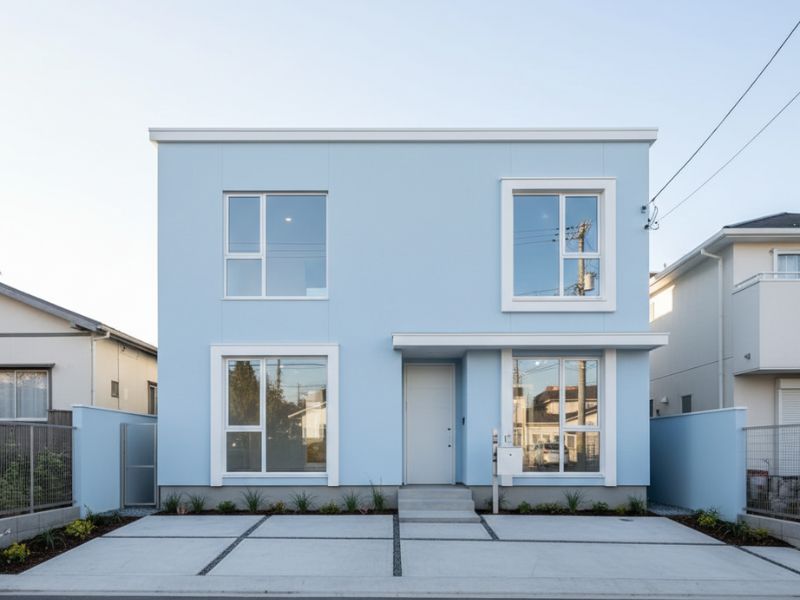 Các mẫu nhà sơn màu xanh đẹp 