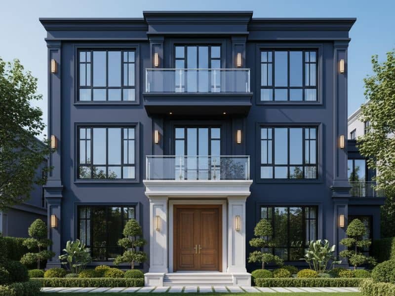 Các mẫu nhà sơn màu xanh đẹp