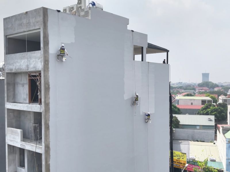 Chống Thấm Wasaco thi công chống thấm tường nhà tại chung cư CT1 Xuân Phương