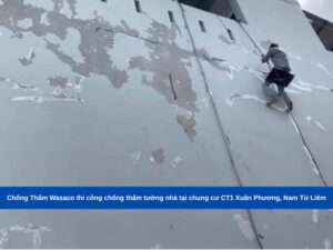 Chống Thấm Wasaco thi công chống thấm tường nhà tại chung cư CT1 Xuân Phương