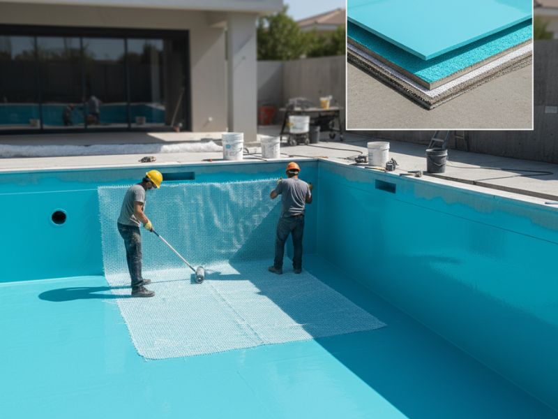 Chống thấm hồ bơi bằng Composite