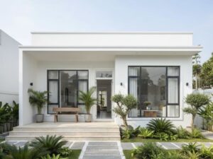 Nhà cấp 4 sơn màu trắng sứ