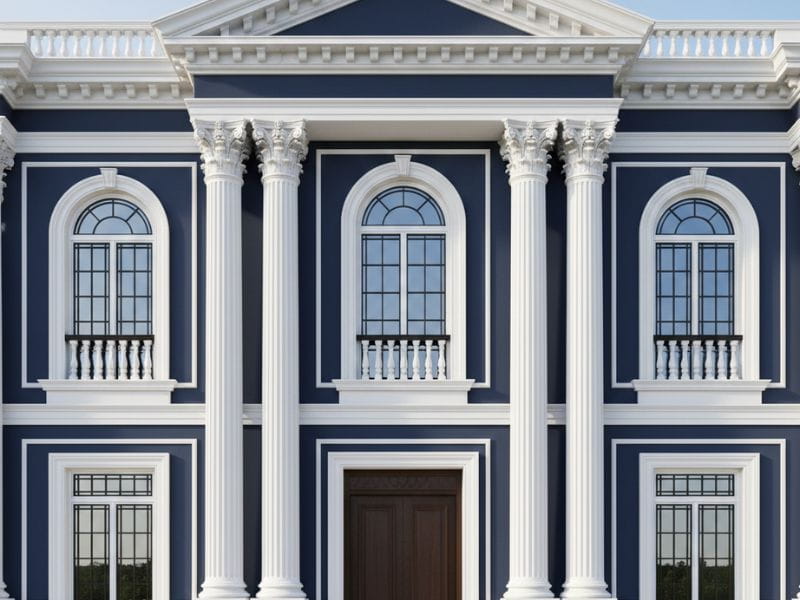 Sơn mặt tiền nhà màu xanh dương