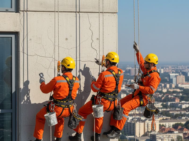 biện pháp thi công đu dây sơn ngoài nhà cao tầng