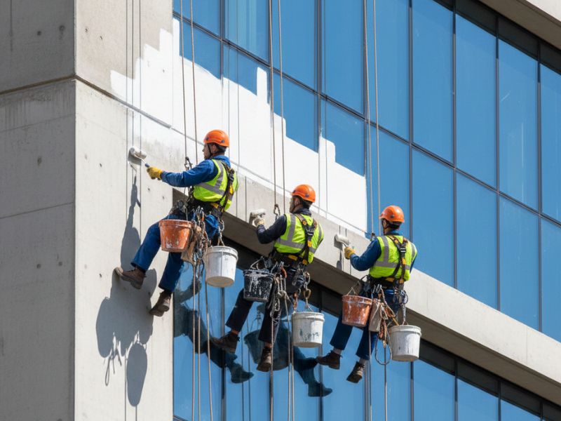 biện pháp thi công đu dây sơn ngoài nhà cao tầng
