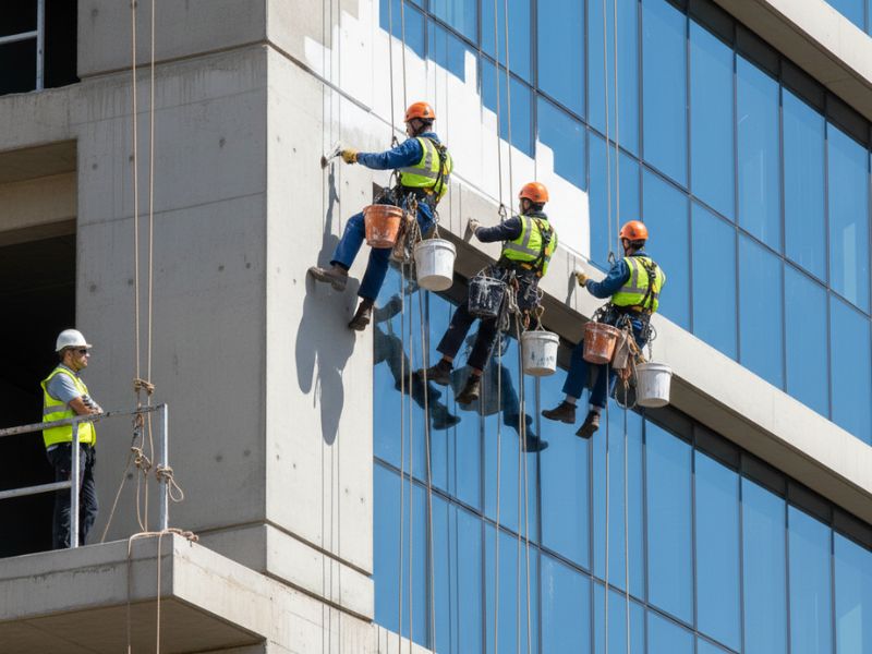 biện pháp thi công đu dây sơn ngoài nhà cao tầng