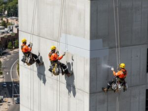 biện pháp thi công đu dây sơn ngoài nhà cao tầng