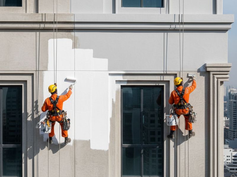 biện pháp thi công đu dây sơn ngoài nhà cao tầng