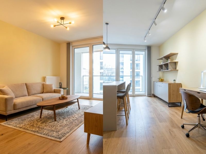 phối màu sơn nhà màu vàng kem nhạt