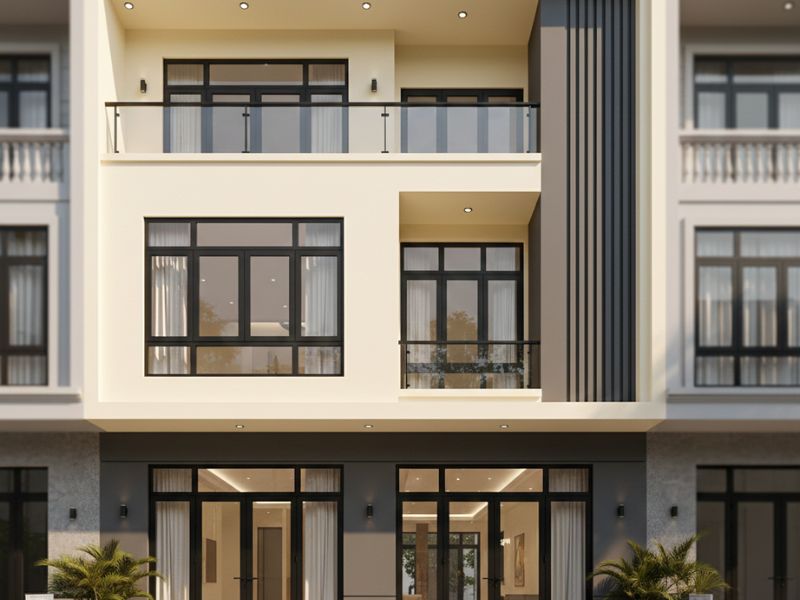 phối màu sơn nhà màu vàng kem nhạt