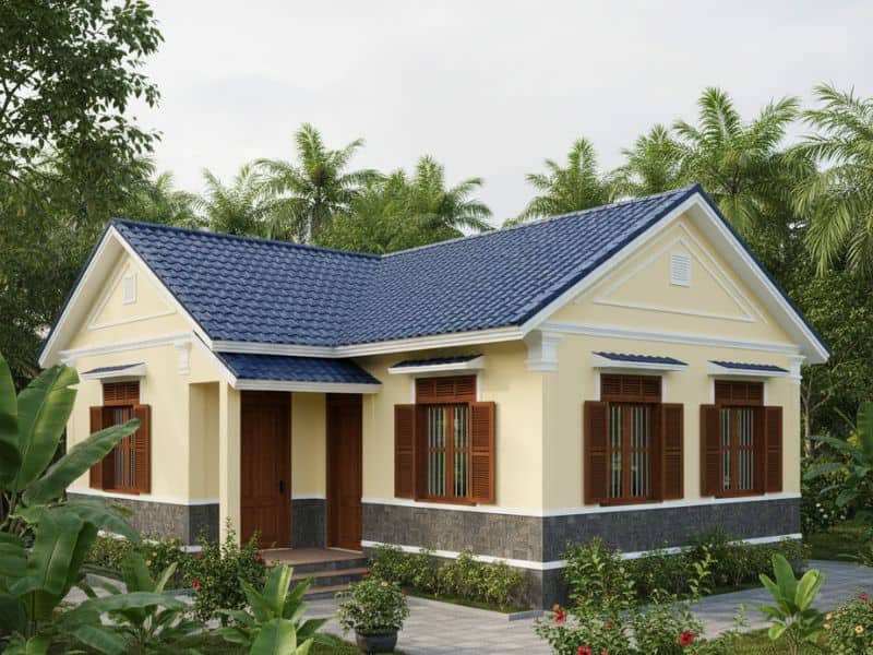 phối màu sơn nhà màu vàng kem nhạt