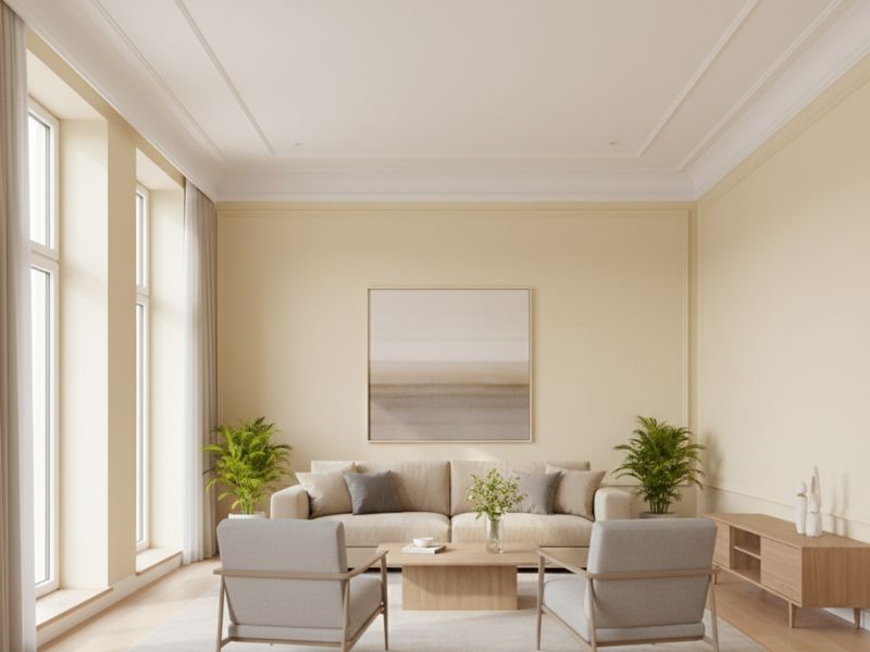 phối màu sơn nhà màu vàng kem nhạt