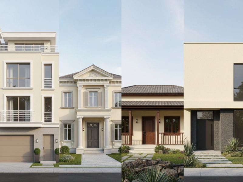 phối màu sơn nhà màu vàng kem nhạt