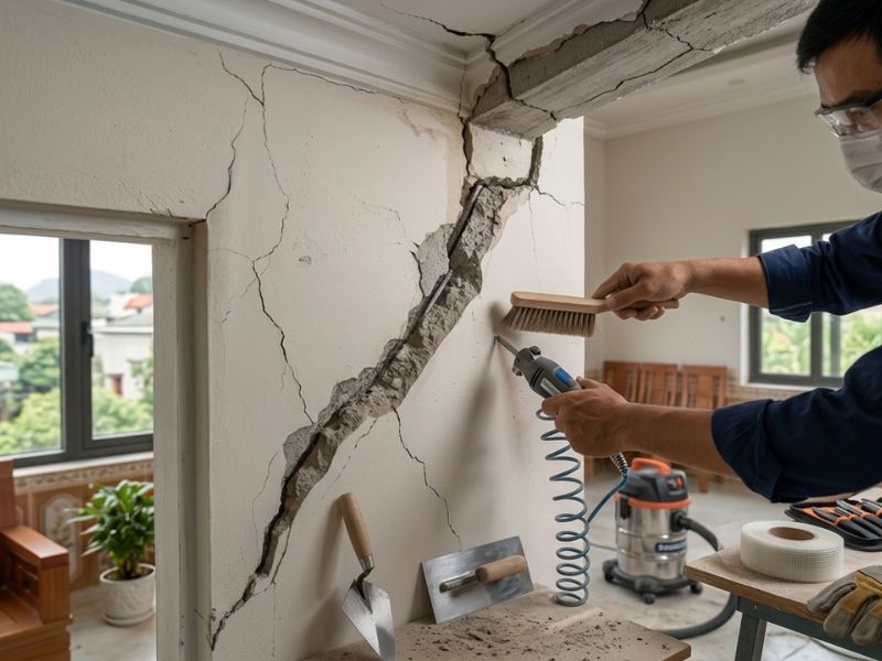Nguyên nhân nhà bị nứt cổ trần