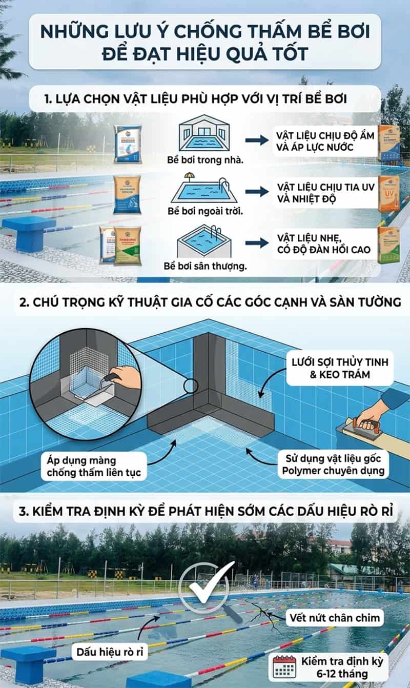 cách chống thấm bể bơi