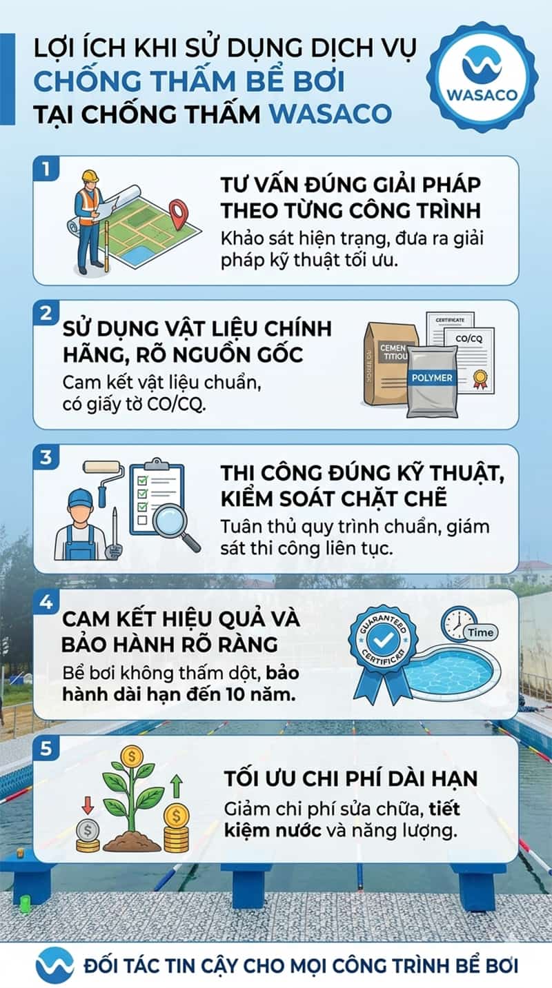 cách chống thấm bể bơi