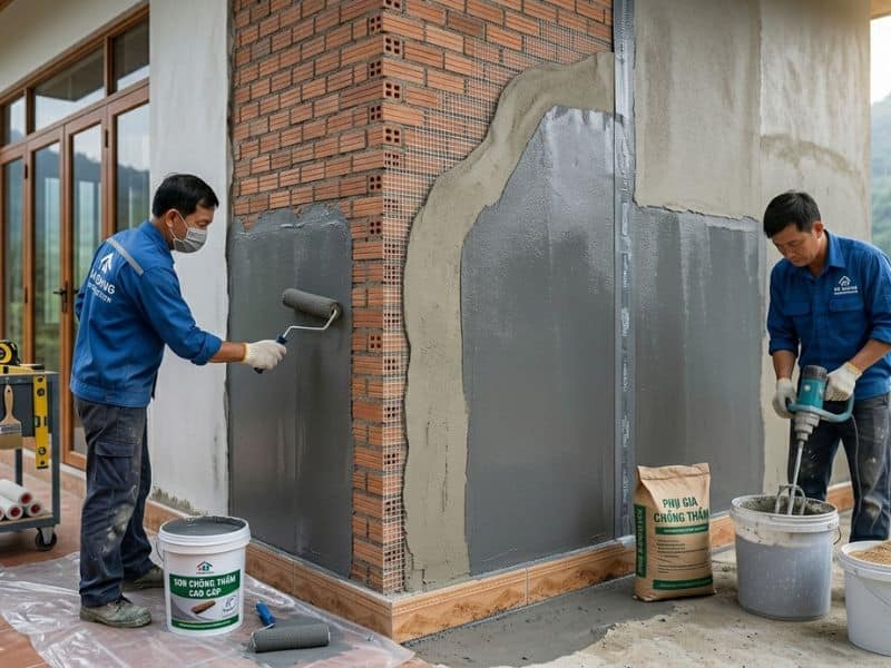 cách khắc phục tường nhà bị ẩm