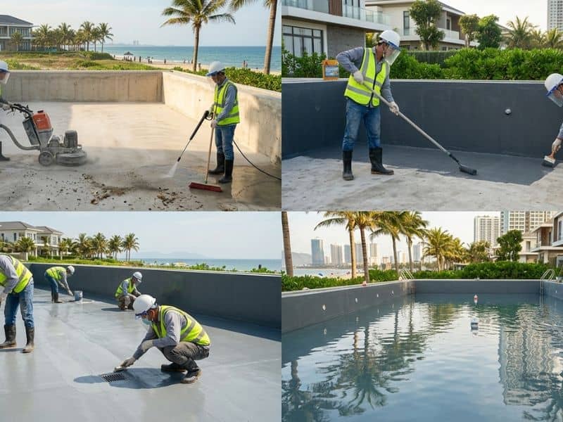 chống thấm bể bơi tại Đà Nẵng