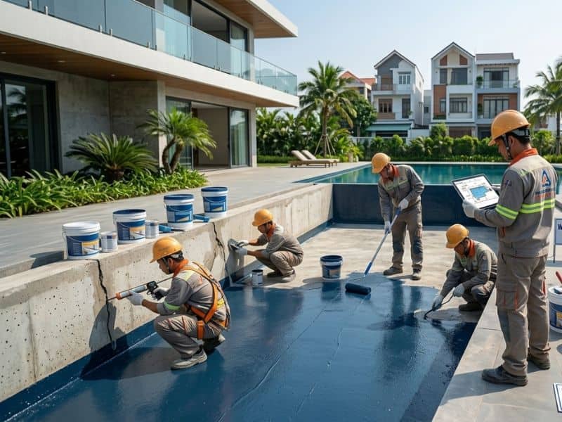 chống thấm hồ bơi tại TPHCM