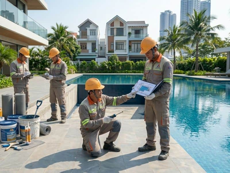 chống thấm hồ bơi tại TPHCM
