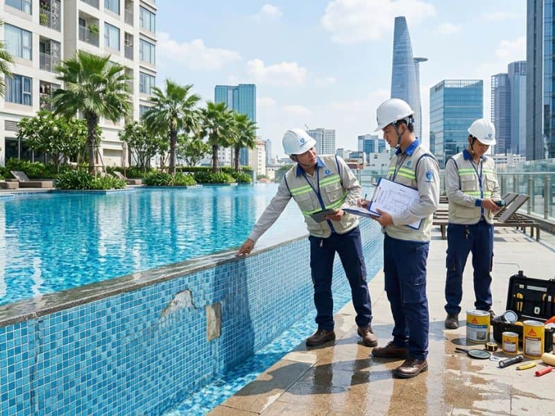 chống thấm hồ bơi tại TPHCM