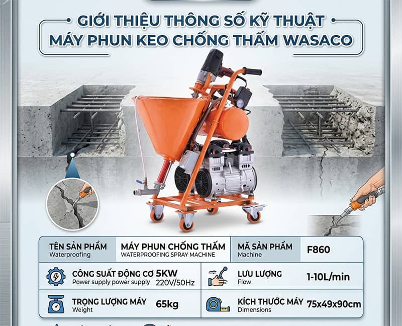 máy phun keo chống thấm 