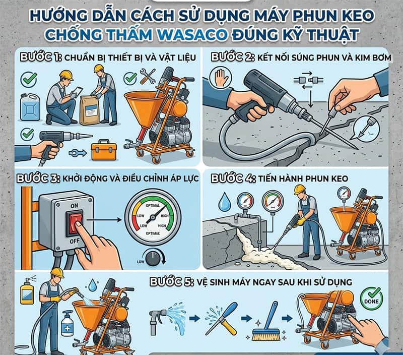 máy phun keo chống thấm 