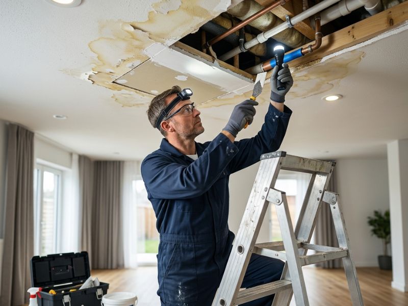 trần thạch cao bị ố vàng