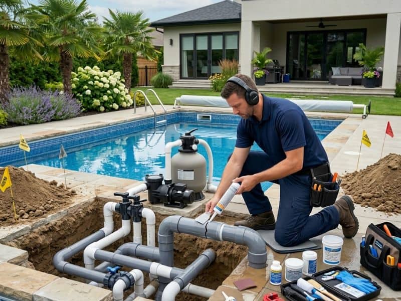 xử lý rò rỉ bể bơi