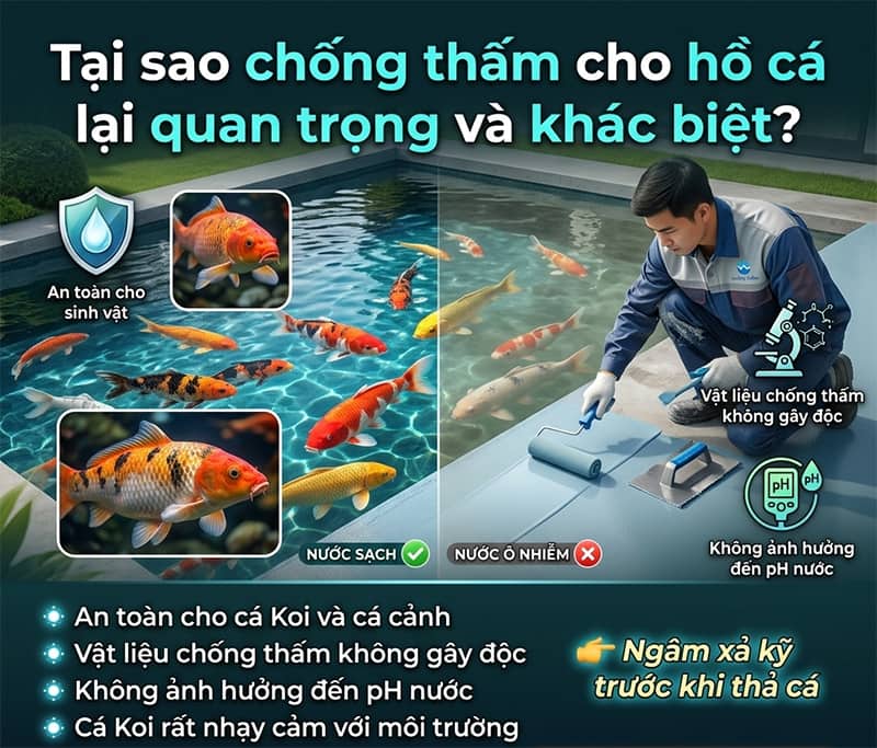 Cách chống thấm cho hồ cá