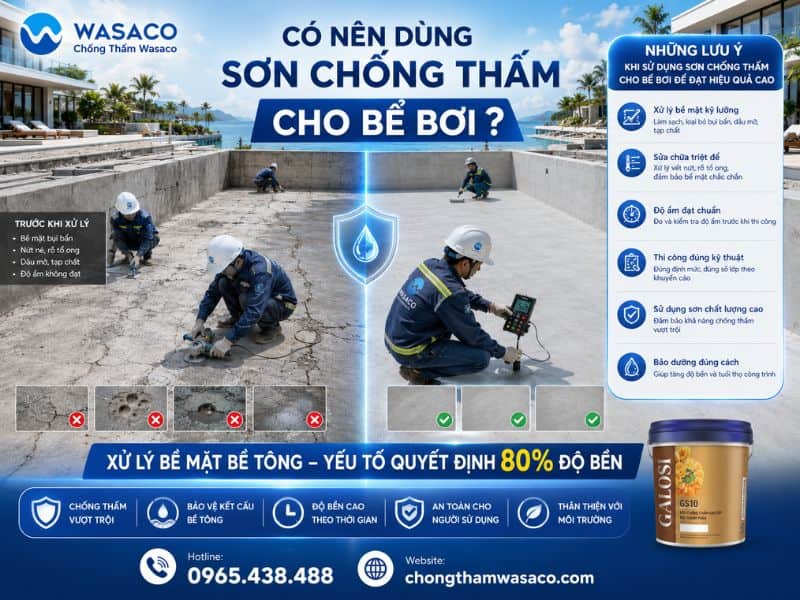 Có nên dùng sơn chống thấm cho bể bơi không