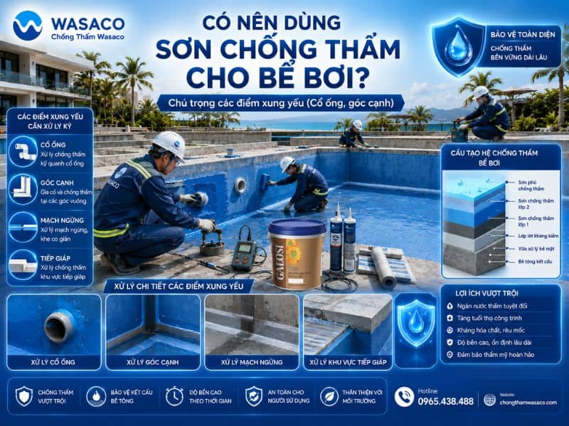 Có nên dùng sơn chống thấm cho bể bơi không