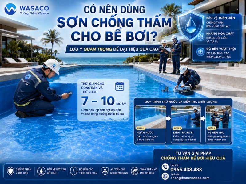 Có nên dùng sơn chống thấm cho bể bơi không